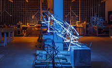 Lichtinstallation Atelier Dransfeld bei Nacht - Installationen