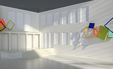 Löhrtor-Gymnasium Siegen / Modell Wandrelief - Raum im Modell